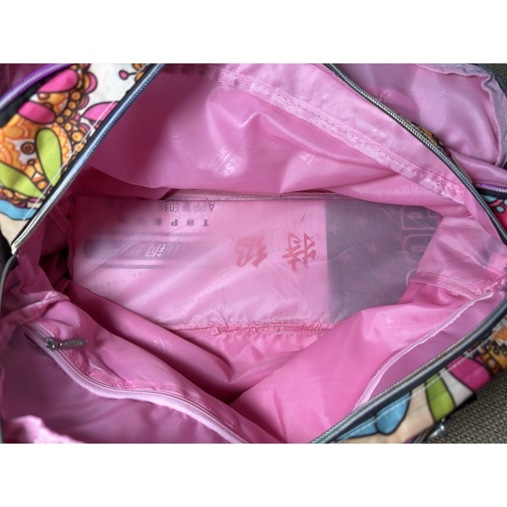 Lesportsac Elephant Floral Weekender Travel Bag Hippie Dopamine Mod Duffle - Picture 13 of 13